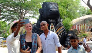 Locals Getting Photo with a Tourist in Mysore
